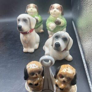 3 sets of Old and new styles of S&P shakers (Dogs)